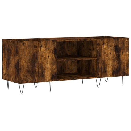 vidaXL Mueble discos madera contrachapada roble ahumado 121x38x48 cm