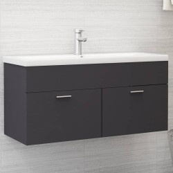 vidaXL Mueble con lavabo madera de ingeniería gris