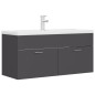 vidaXL Mueble con lavabo madera de ingeniería gris vidaXL Mueble con lavabo madera de ingeniería gris