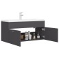 vidaXL Mueble con lavabo madera de ingeniería gris vidaXL Mueble con lavabo madera de ingeniería gris