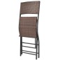 vidaXL Set comedor de jardín plegable 7 pzas poli ratán y acero marrón vidaXL Set comedor de jardín plegable 7 pzas poli ratán y acero marrón