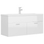 vidaXL Mueble con lavabo madera de ingeniería blanco brillante vidaXL Mueble con lavabo madera de ingeniería blanco brillante