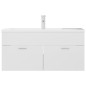 vidaXL Mueble con lavabo madera de ingeniería blanco brillante vidaXL Mueble con lavabo madera de ingeniería blanco brillante