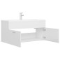 vidaXL Mueble con lavabo madera de ingeniería blanco brillante vidaXL Mueble con lavabo madera de ingeniería blanco brillante