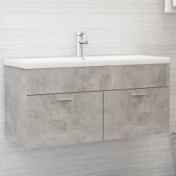 vidaXL Mueble con lavabo madera de ingeniería gris hormigón