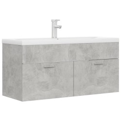 vidaXL Mueble con lavabo madera de ingeniería gris hormigón
