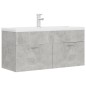 vidaXL Mueble con lavabo madera de ingeniería gris hormigón vidaXL Mueble con lavabo madera de ingeniería gris hormigón