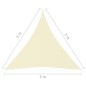 vidaXL Toldo de vela triangular tela Oxford color crema 3x3x3 m vidaXL Toldo de vela triangular tela Oxford color crema 3x3x3 m