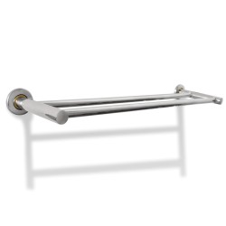 vidaXL Toallero de acero inoxidable 2 tubos