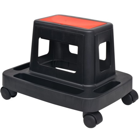 vidaXL Taburete para mecánicos giratorio con almacenamiento 150 kg