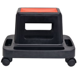 vidaXL Taburete para mecánicos giratorio con almacenamiento 150 kg