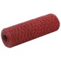 vidaXL Alambrada de gallinero acero revestimiento PVC rojo 25x0,5 m vidaXL Alambrada de gallinero acero revestimiento PVC rojo 25x0,5 m