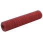 vidaXL Alambrada de gallinero acero revestimiento PVC rojo 25x0,75 m vidaXL Alambrada de gallinero acero revestimiento PVC rojo 25x0,75 m