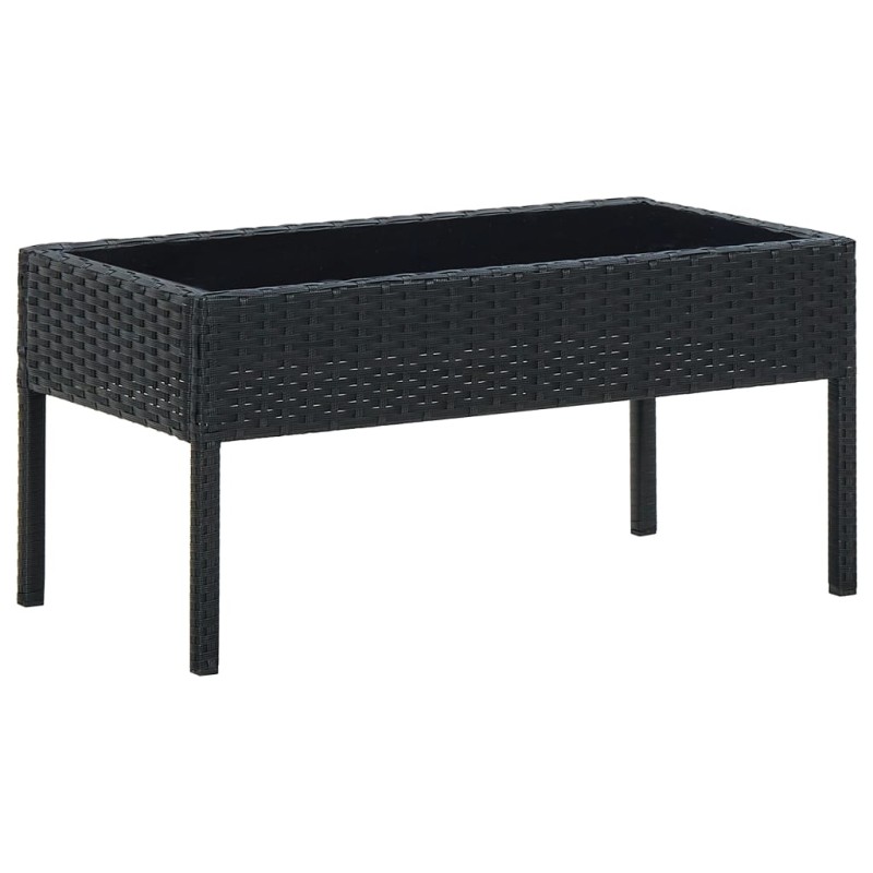vidaXL Mesa de jardín ratán sintético negro 75x40x37 cm vidaXL Mesa de jardín ratán sintético negro 75x40x37 cm