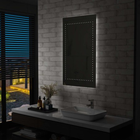 vidaXL Espejo de pared de baño con LED 60x100 cm