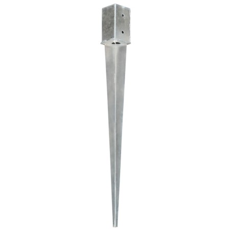 vidaXL Picas de tierra 6 uds acero galvanizado plateado 8x8x91 cm