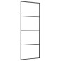vidaXL Puerta corredera ESG vidrio y aluminio negra 76x205 cm