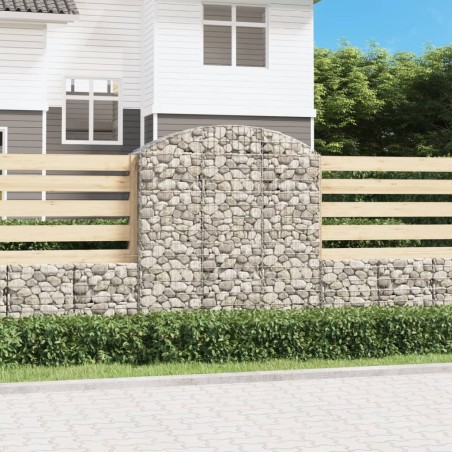 vidaXL Cesta gaviones forma arco hierro galvanizado 150x50x160/180 cm