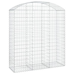 vidaXL Cesta gaviones forma arco hierro galvanizado 150x50x160/180 cm
