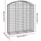 vidaXL Cesta gaviones forma arco hierro galvanizado 150x50x160/180 cm vidaXL Cesta gaviones forma arco hierro galvanizado 150x50x160/180 cm
