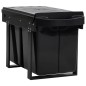 vidaXL Cubo de basura de cocina extraíble reciclaje cierre suave 48 L vidaXL Cubo de basura de cocina extraíble reciclaje cierre suave 48 L