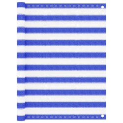 vidaXL Toldo para balcón HDPE azul y blanco 120x600 cm