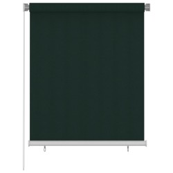 vidaXL Persiana enrollable de jardín HDPE verde oscuro 120x140 cm