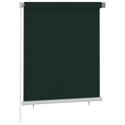 vidaXL Persiana enrollable de jardín HDPE verde oscuro 120x140 cm