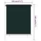 vidaXL Persiana enrollable de jardín HDPE verde oscuro 120x140 cm vidaXL Persiana enrollable de jardín HDPE verde oscuro 120x140 cm