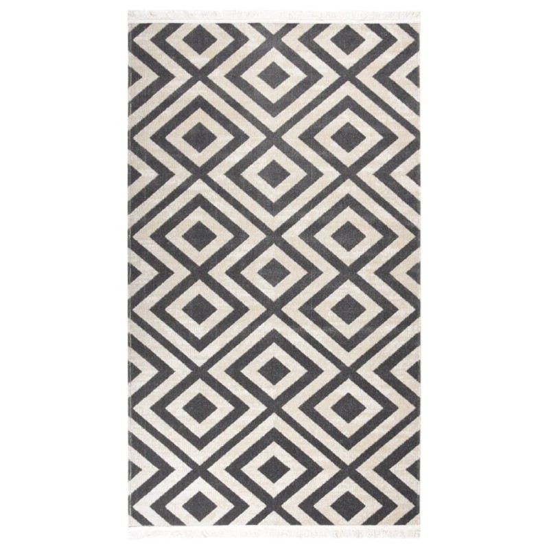 vidaXL Alfombra de exterior tejido plano negro y beige claro 115x170cm vidaXL Alfombra de exterior tejido plano negro y beige claro 115x170cm