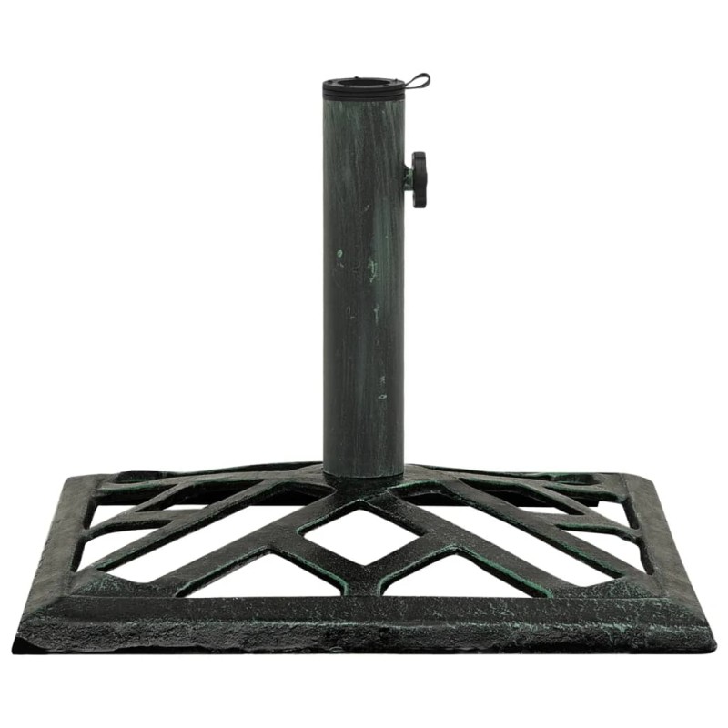 vidaXL Base de sombrilla de hierro fundido verde 44x44x31 cm 