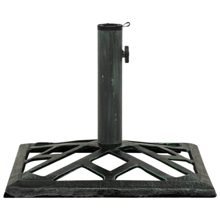 vidaXL Base de sombrilla de hierro fundido verde 44x44x31 cm 