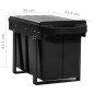 vidaXL Cubo de basura de cocina extraíble reciclaje cierre suave 48 L vidaXL Cubo de basura de cocina extraíble reciclaje cierre suave 48 L