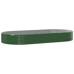 vidaXL Jardinera arriate acero recubrimiento polvo verde 296x140x36 cm