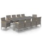 vidaXL Set comedor jardín 11 pzas cojines ratán sintético negro y gris vidaXL Set comedor jardín 11 pzas cojines ratán sintético negro y gris
