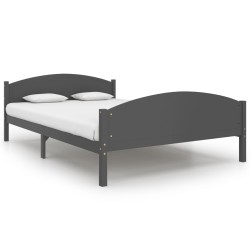 vidaXL Estructura de cama madera maciza de pino gris oscuro 160x200 cm