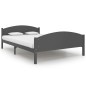 vidaXL Estructura de cama madera maciza de pino gris oscuro 160x200 cm