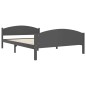 vidaXL Estructura de cama madera maciza de pino gris oscuro 160x200 cm