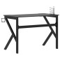 vidaXL Escritorio gaming con patas en forma de K negro 110x60x75 cm vidaXL Escritorio gaming con patas en forma de K negro 110x60x75 cm