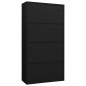 vidaXL Armario de taquilla de acero negro 90x40x180 cm