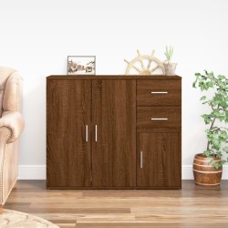 vidaXL Aparador madera contrachapada roble marrón 91x29,5x75 cm