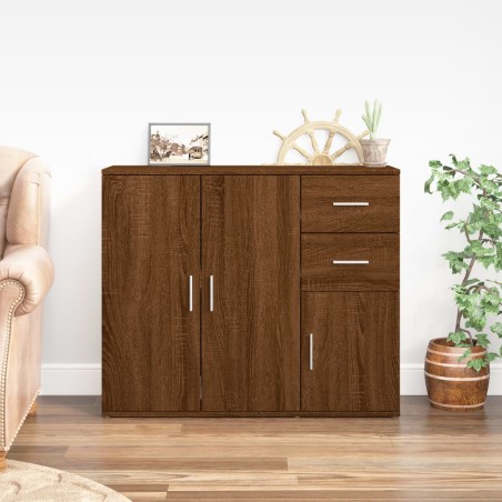 vidaXL Aparador madera contrachapada roble marrón 91x29,5x75 cm