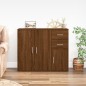 vidaXL Aparador madera contrachapada roble marrón 91x29,5x75 cm vidaXL Aparador madera contrachapada roble marrón 91x29,5x75 cm