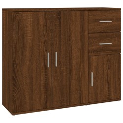 vidaXL Aparador madera contrachapada roble marrón 91x29,5x75 cm