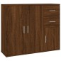vidaXL Aparador madera contrachapada roble marrón 91x29,5x75 cm vidaXL Aparador madera contrachapada roble marrón 91x29,5x75 cm