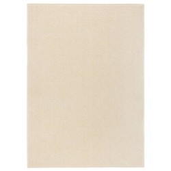 vidaXL Alfombra de pelo corto crema 140x200 cm