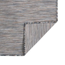 vidaXL Alfombra de exterior de tejido plano marrón y azul 100x200 cm