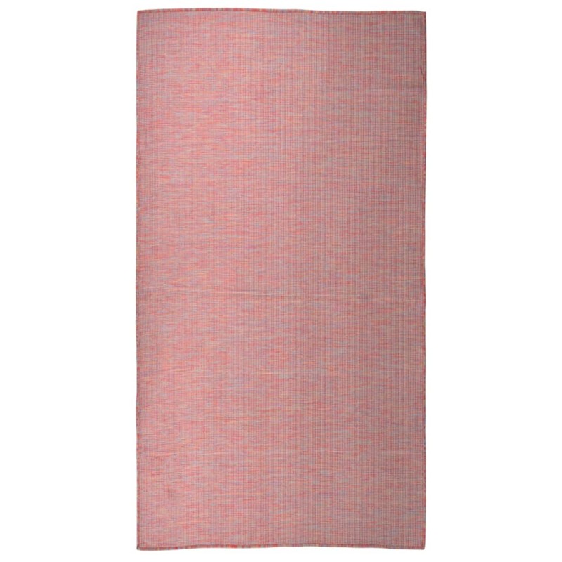 vidaXL Alfombra de exterior de tejido plano rojo 80x150 cm vidaXL Alfombra de exterior de tejido plano rojo 80x150 cm