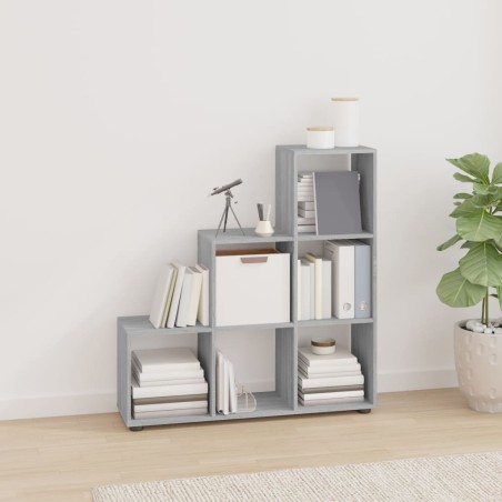 vidaXL Estantería forma de escalera madera contrachapada gris Sonoma
