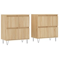 vidaXL Aparadores 2 uds madera contrachapada color roble sonoma